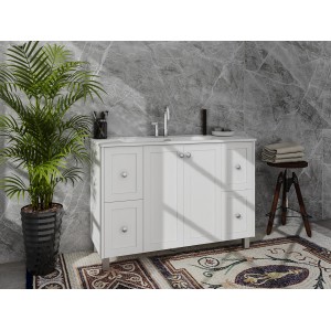 MJ12 Matte White MDF Free Standing Vanity Cabinet Only